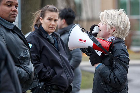 The pro-abortion leader spent most of the event shouting slogans and vitriol.