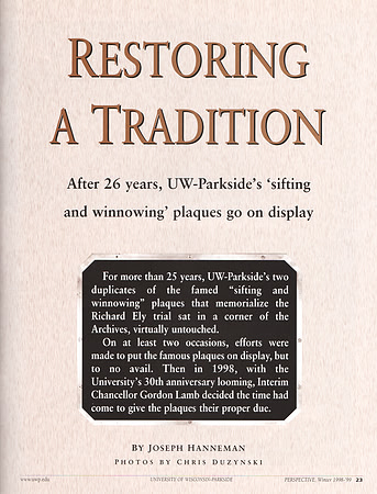 Restoring a Tradition